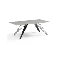table basse 120x60 cm céramique gris marbré pieds filaires - arizona 01