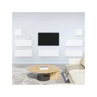 ensemble de meubles tv 7 pcs  bancs tv armoires de rangement blanc bois d'ingénierie meuble pro frco26019