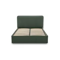 goyave - lit coffre - 140x190 - en tissu - sommier inclus - best mobilier - vert