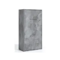 lit escamotable superposé vertical 2 couchages 80x190 liker-coffrage ebene-façade gris ciment