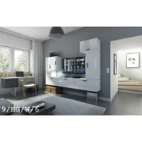 ensemble meuble tv concept 9-hg-w-6 blanc brillant 249 cm vivadiscount-6900