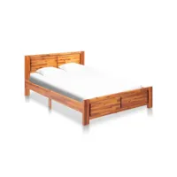 clicnbuy - lits & cadres de lit - cadre de lit bois d'acacia massif 140 x 200 cm cadre 2 personnes