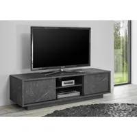 meuble tv visconti effet marbre noir 138cm azura-39581