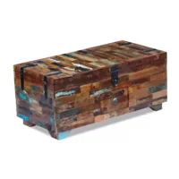 table basse rectangulaire avec coffre bois massif recyclé lau