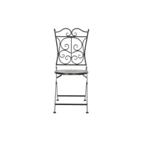 lot de 4 chaises de jardin en fer forgé coloris noir - largeur 39 x hauteur 93 x profondeur 50 cm