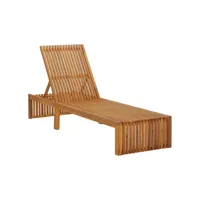 chaise longue bois d'acacia solide