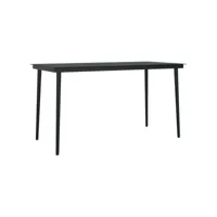 table à d?ner de jardin noir 140x70x74 cm acier et verre