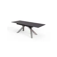 table design céramique extensible 180 à 220 cm pieds acier - roma 65087232