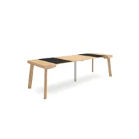 table console extensible console meuble 260 pour 12 personnes pieds en bois style moderne chêne et noir 354_41
