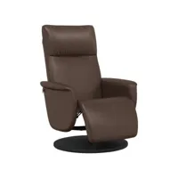 fauteuil inclinable avec repose-pied, fauteuil de relaxation, chaise de salons marron similicuir fvbb85614 meuble pro