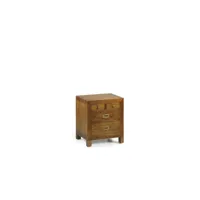 table de chevet 4 tiroirs bois bronze marron 45x35x45cm - bois-bronze - décoration d'autrefois