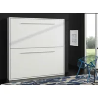 lit escamotable superposé 90x200 sophia-2 matelas 90x200cm-coffrage vison 3d-façade chêne blanc