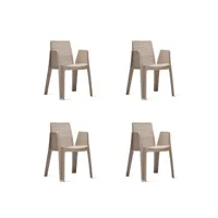 set 4 fauteuil play - resol - marron - polypropylène 570x540x782mm