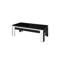 table basse design lina coloris noir et blanc brillant