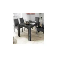 table de repas à allonge marbre noir - matera - l 137-185 x l 90 x h 79 cm - neuf
