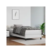 matelas de lit relaxant à ressorts ensachés blanc 80x200x20cm similicuir