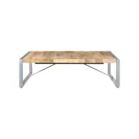 table de salon 140x140x40 cm bois de manguier brut