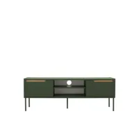 switch - meuble tv en bois 2 portes l141,5cm - couleur - vert forêt