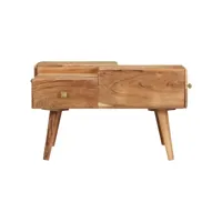 table de salon 70x60x42 cm bois solide d'acacia