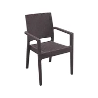 fauteuil empilable modèle ibiza  en polypropylène - gris foncé - lot de 16 -