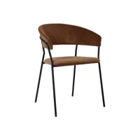 chaise avec accoudoirs belle cord velours côtelé marron kare design