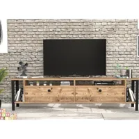 meuble tv atlanta 160 cm bois et noir azura-39878