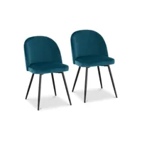 lot de deux chaises en tissu 150 kg max surface d'assise de 48 x 41,5 cm turquoise helloshop26 14_0000094