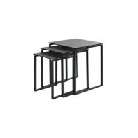 tables basses gigognes design noires en céramique et métal (lot de 3) stresa