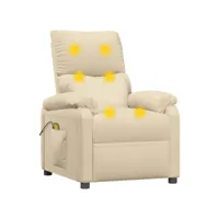 électrique fauteuil relaxation fauteuil de massage crème tissu 73x92x101 cm best00003957429-vd-confoma-fauteuil-m05-3108
