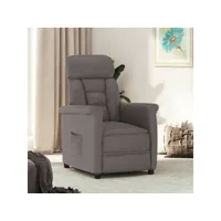 fauteuil inclinable  fauteuil de relaxation gris similicuir meuble pro frco75082