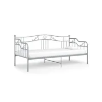 cadre de canapé-lit  lit simple  lit banquette gris métal 90x200 cm ves408831