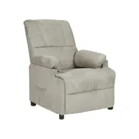 fauteuil inclinable  fauteuil de relaxation gris clair similicuir daim meuble pro frco89036