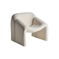 fauteuil en coton bouclé blanc, 81x64x75 cm