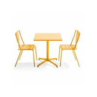 ensemble table inclinable de jardin et 2 chaises jaune - palavas