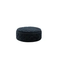 pouf rond boutons wilson velours bouleau anthracite