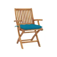 chaises pliables de jardin avec coussins 8 pièces teck solide