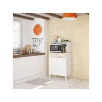 meuble bas de cuisine 2 portes + 1 tiroir blanc - chini - l 72 x l 40 x h 126 cm