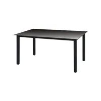 table de jardin noir 150 x 90 x 74 cm aluminium et verre
