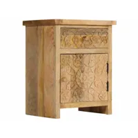 table de nuit chevet commode armoire meuble chambre bois de manguier massif 40 x 30 x 50 cm helloshop26 1402082