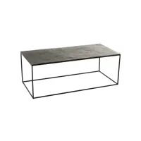 table de salon rectangulaire nizi en métal noir et aluminium noir-vert 20100991380