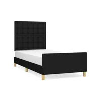 chambre lit single 100 x 200 cm cadre de lit avec tête de lit noir tissu adulte1396 - contemporain 3125359-vd-confoma-litsingle-m2-2387