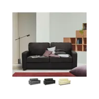 canapé 2 places en tissu pour salon et salle à manger design rubino - noir modus sofà