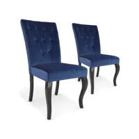 lot de 2 chaises beata velours bleu