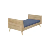 lit avec pieds yumi   bois naturel 90x190 cm