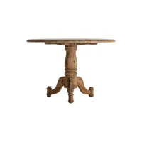 table salon en bois de pin marron 110x110x75 cm