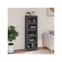 bibliothèque  étagères de livres  meuble de rangement gris 50x35x154 cm bois de pin massif dvs94097