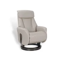 fauteuil de relaxation manuel - athos - cuir beige