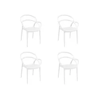 set 4 fauteuil mila - resol - gris - polypropylène 570x560x820mm