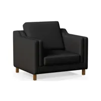 fauteuil avec accoudoirs - revêtu de cuir - mattathais noir