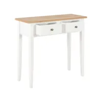 table de console et coiffeuse blanc 79x30x74 cm bois